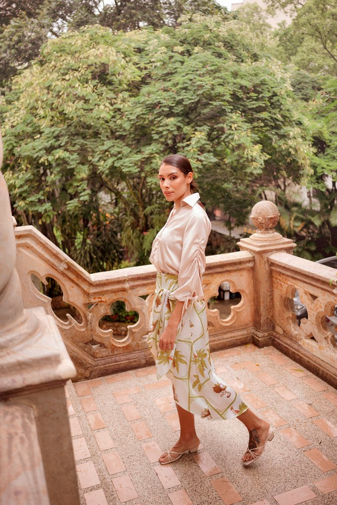 Yarey White - Blusa Con Mangas 3/4