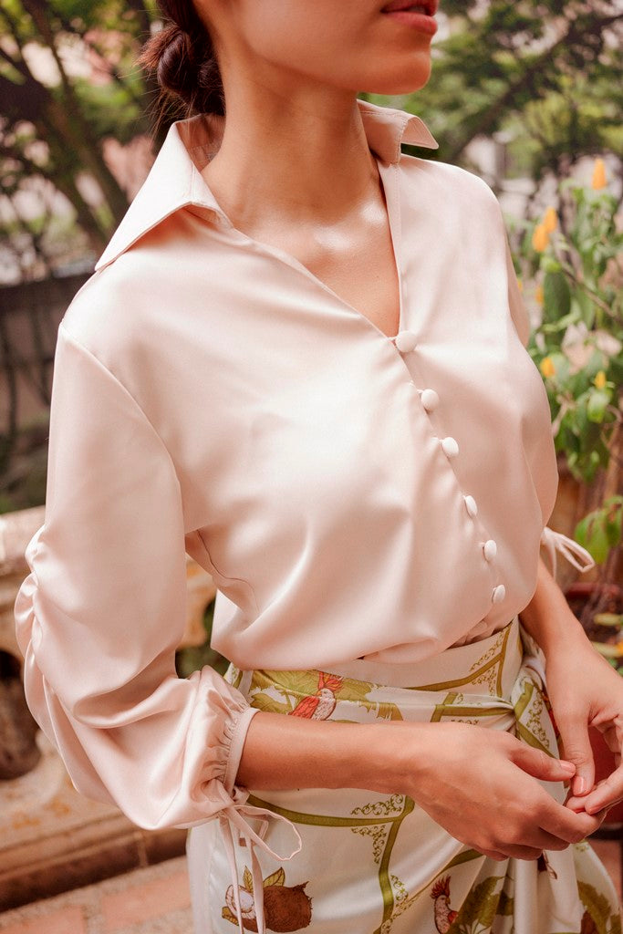 Yarey White - Blusa Con Mangas 3/4
